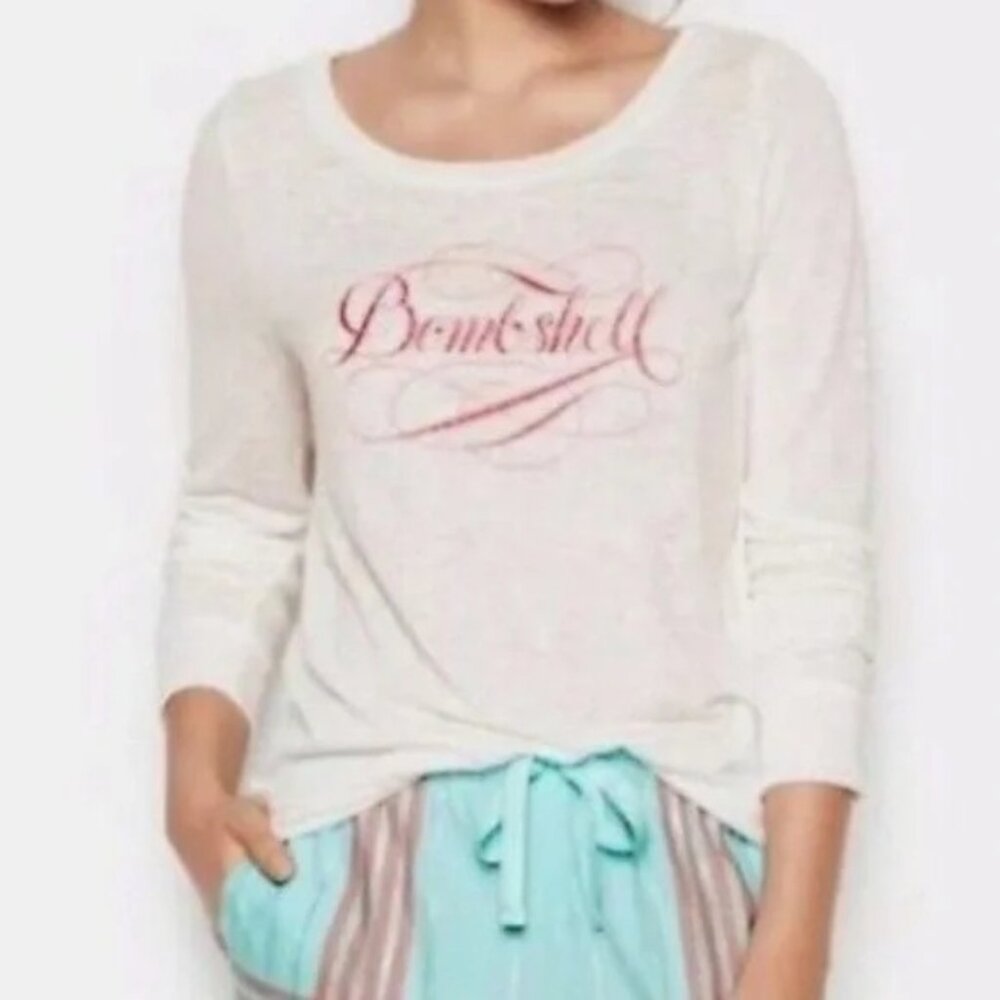size XS Victorias Secret‎ Bombshell White lounge Shirt pullover top Womens